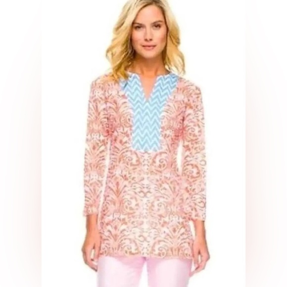 J. McLaughlin‎ Tunic Top Women's Small Lightweight Casual Beachy - Picture 1 of 7